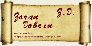 Zoran Dobrin vizit kartica
